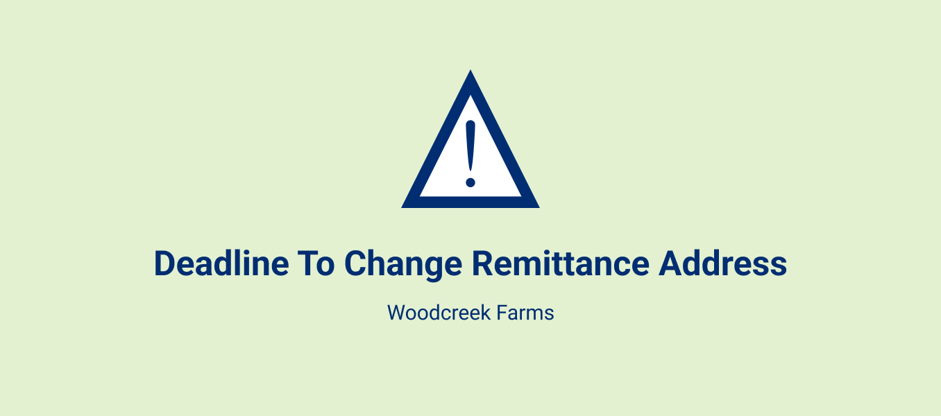 Deadline to Change Remittance Address